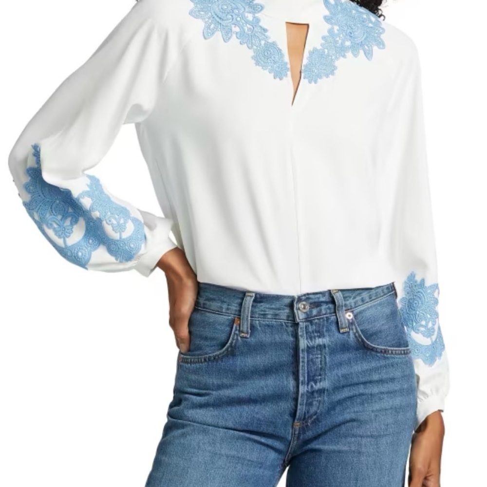 Elie Tahari The Olivia Lace Top